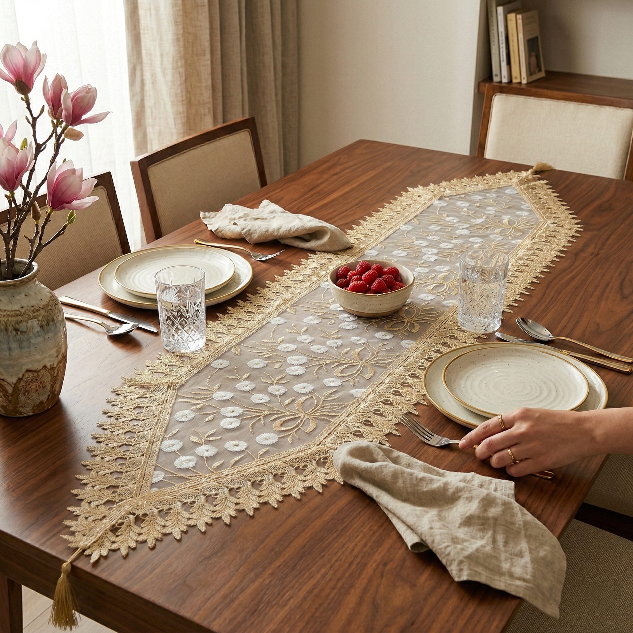 Caminho de Mesa Renda Guipir 40x150cm