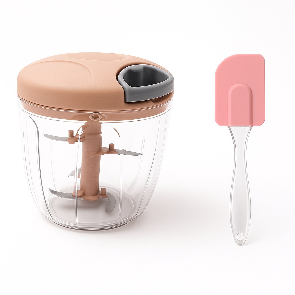 Kit Processador 900ml + Espátula Rosa